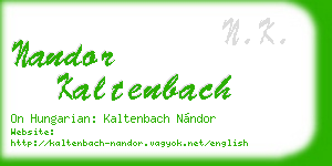 nandor kaltenbach business card